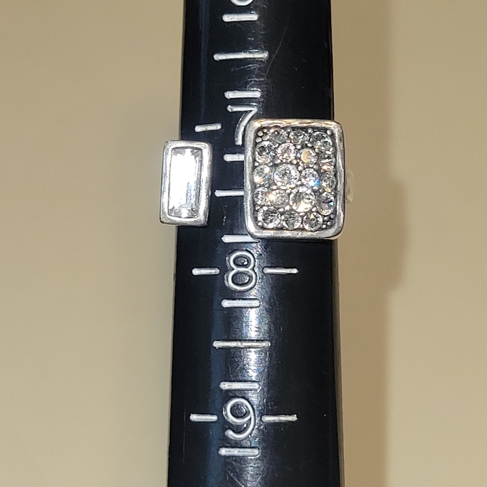 Silpada Designs Swarovski Crystals cuff ring, size 8 - Picture 2 of 2